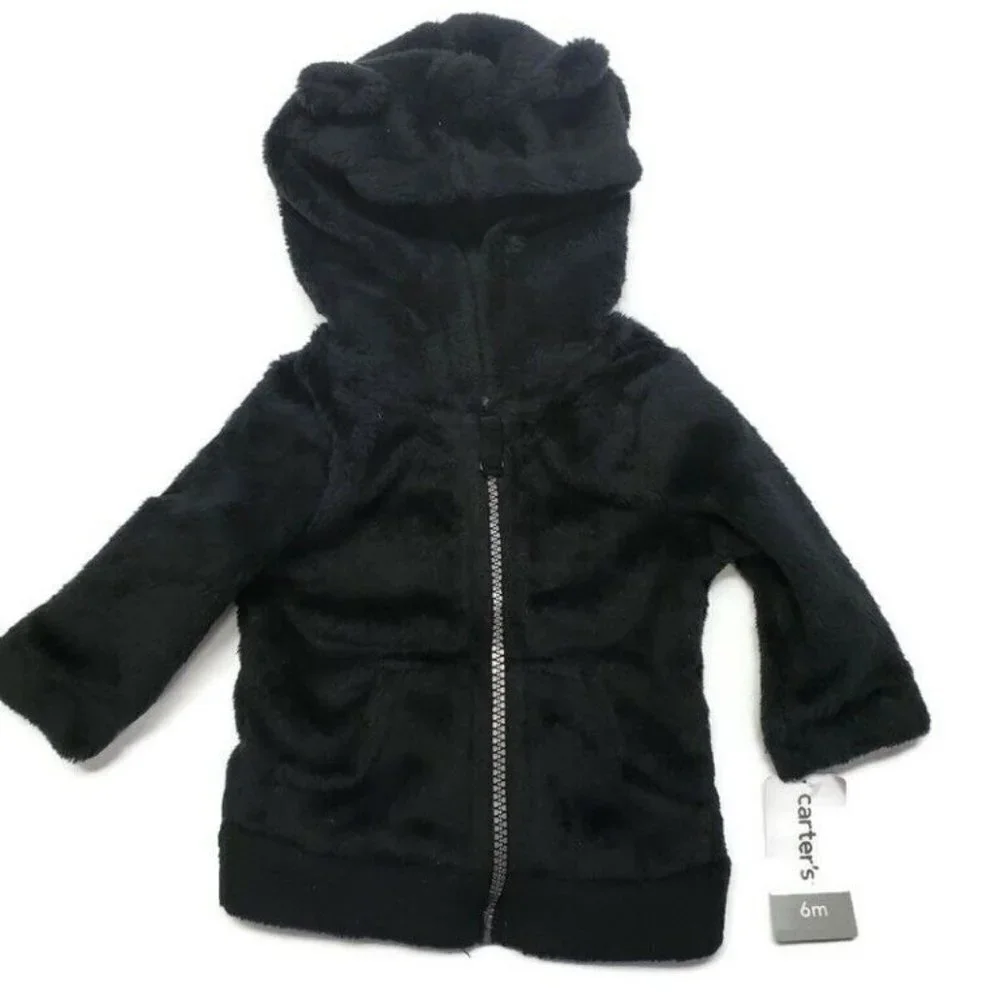 Carters Baby Unisex Hooded Sherpa Sweater Jacket Full Zip Soft Size 6 Months